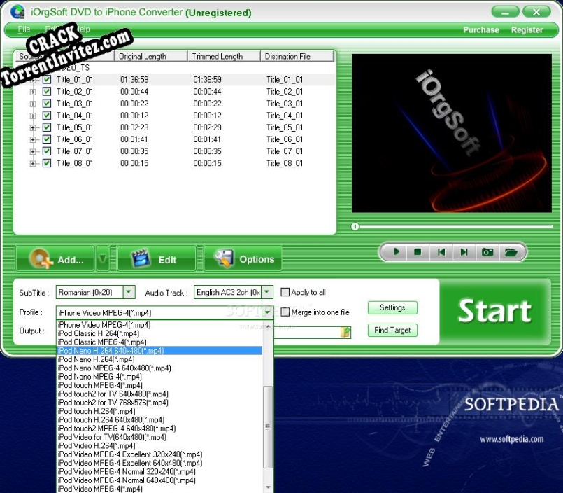 Registration key for the program iOrgSoft DVD to iPhone Converter ...