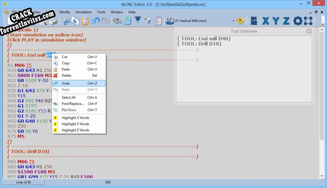 Activation key for tkCNC Editor