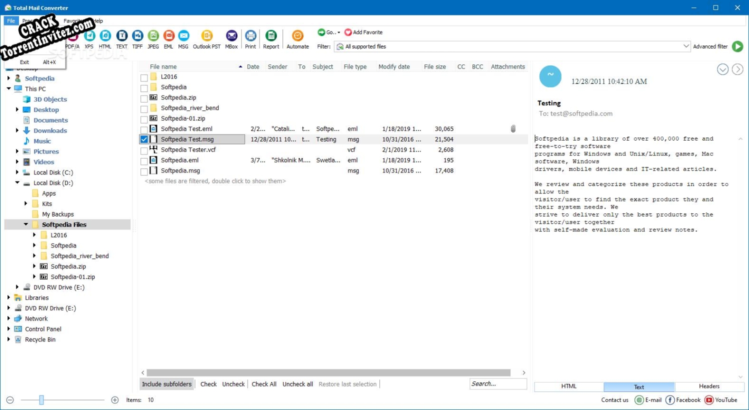 Total Mail Converter serial number generator » Download